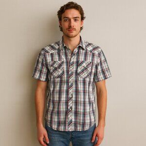 Point Zero Black Label Western Plaid Button-Up Shirt – Men’s Medium